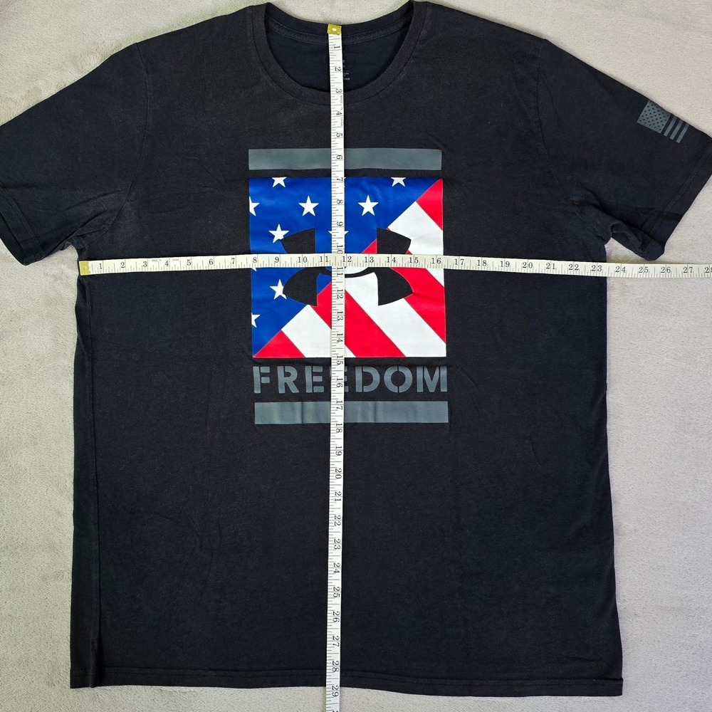 Under Armour Men's XL Freedom T-Shirt Black Patriotic 4th of July - Picture 3 of 5